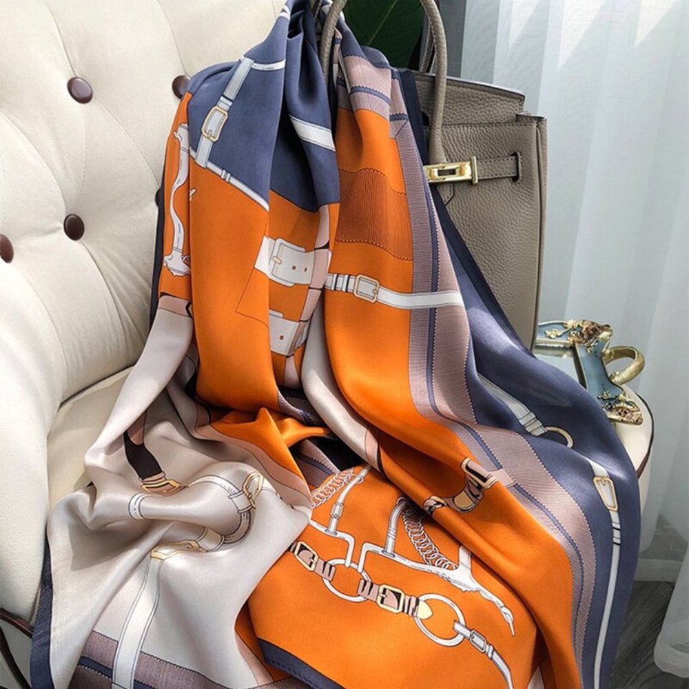 SOLD- Women Silky Polyester Scarf Luxury Beach Shawl Scarves